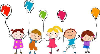 Pięcioro dzieci z balonami