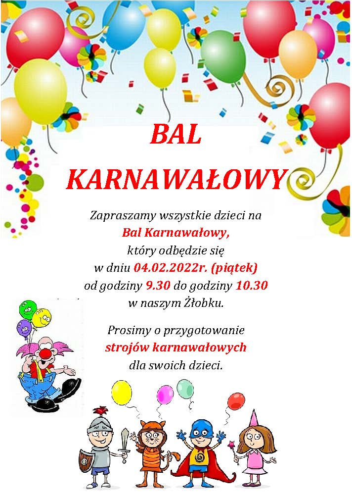 Plakat bal karnawałowy