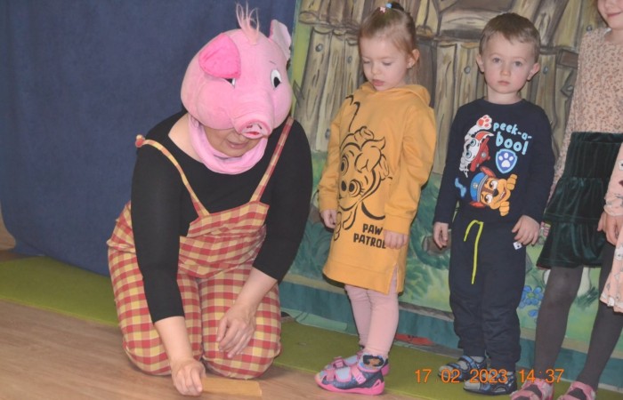 Misie oglądają „Trzy świnki”